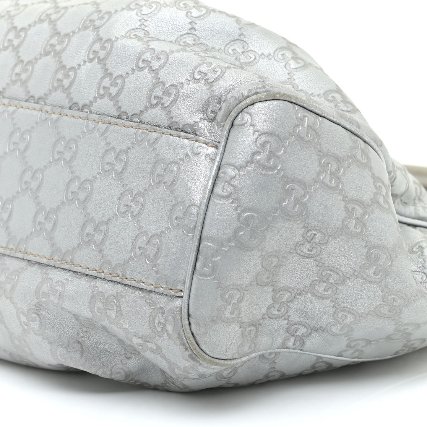 Guccissima Medium Sukey Tote Silver