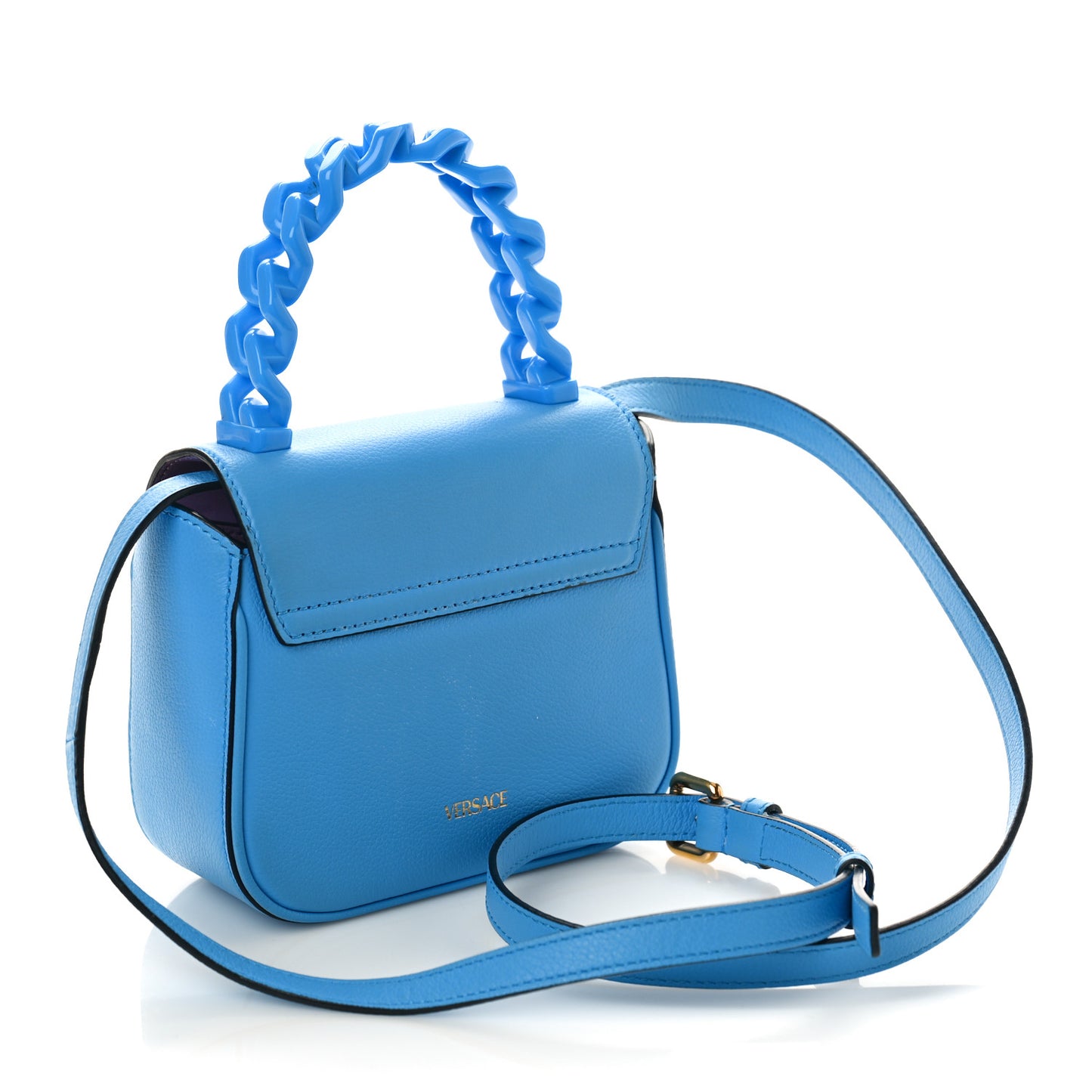 Calfskin Mini La Medusa Bag DV Blue
