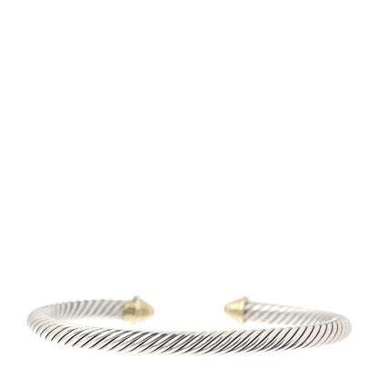 David Yurman Sterling Silver 14K Yellow Gold 5mm Cable Classics Bracelet 3 of 4