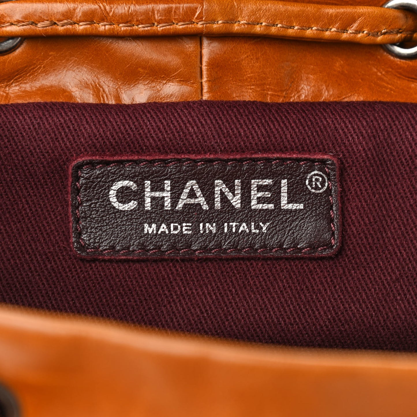 Glazed Calfskin Shearling Quilted Small Mountain Backpack Brown