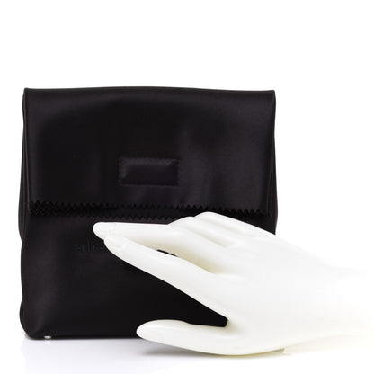 Alexander Wang Satin Lunch Bag Clutch Black 2 of 8