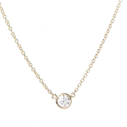 Tiffany 18K Yellow Gold Diamond .20ct Elsa Peretti Diamonds by the Yard Pendant Necklace 4 of 9