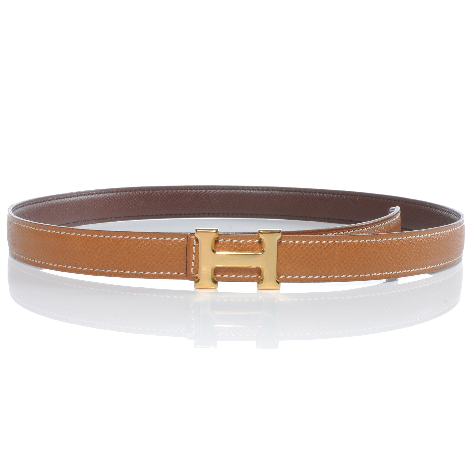 Hermes Courchevel Reversible Constance 18mm H Belt 70 Gold Chocolate 1 of 7