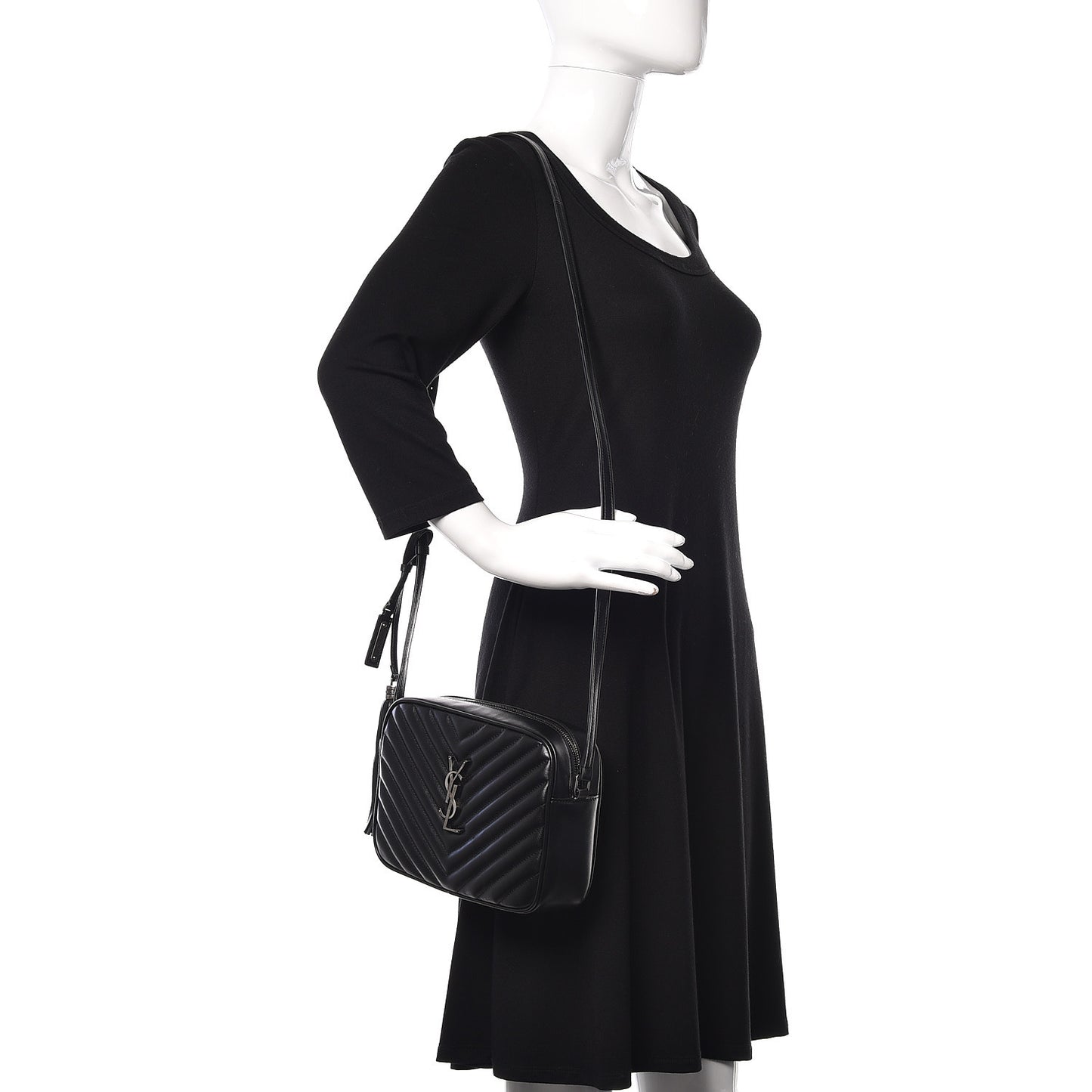 Calfskin Matelasse Monogram Lou Camera Bag Black