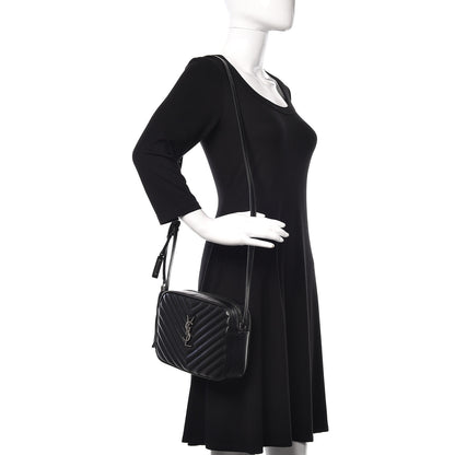 Saint Laurent Calfskin Matelasse Monogram Lou Camera Bag Black 2 of 10