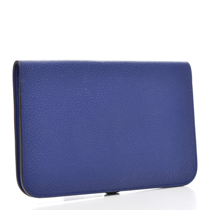Hermes Togo Dogon Duo Wallet Bleu Electrique 4 of 12