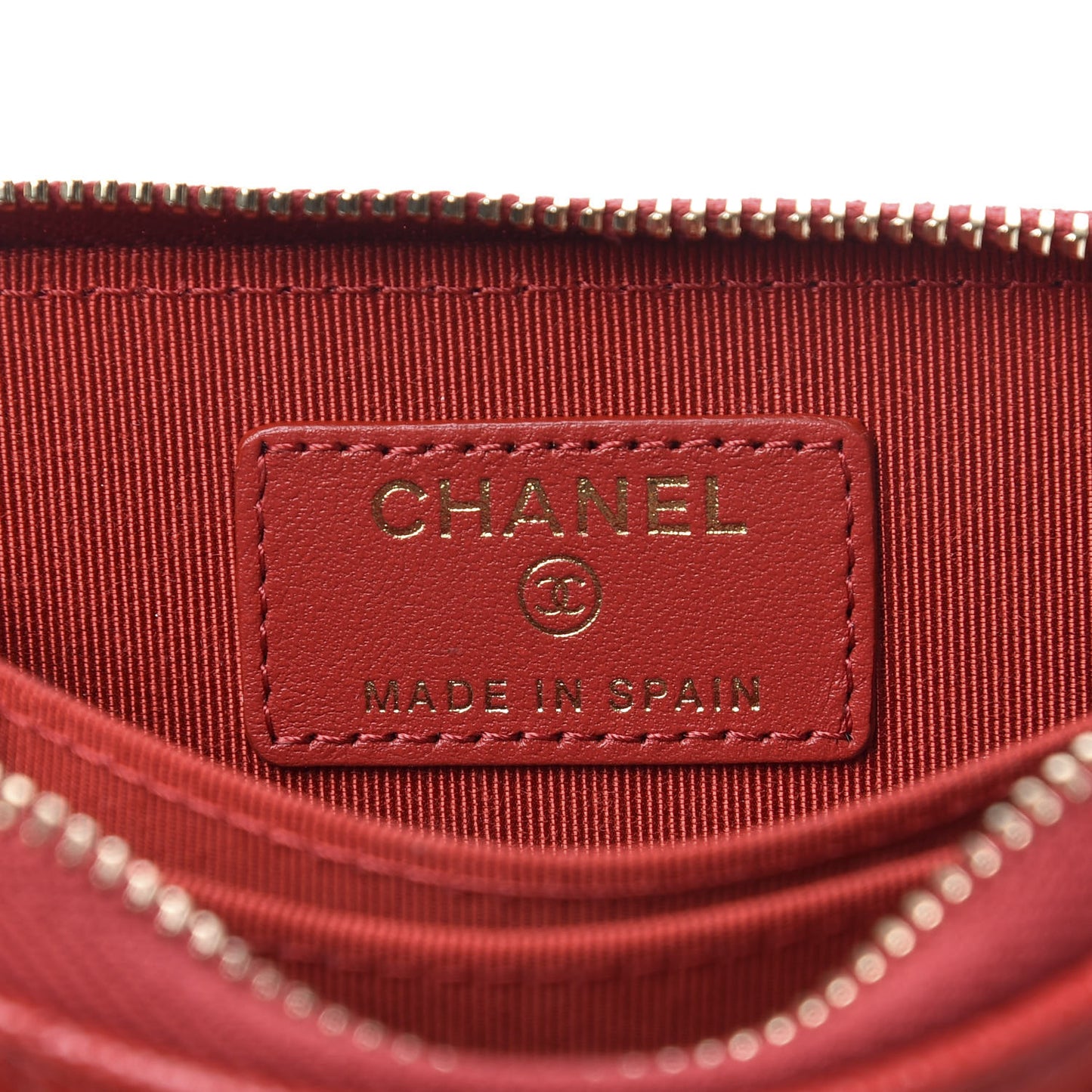 Caviar Quilted Zip Coin Purse Red