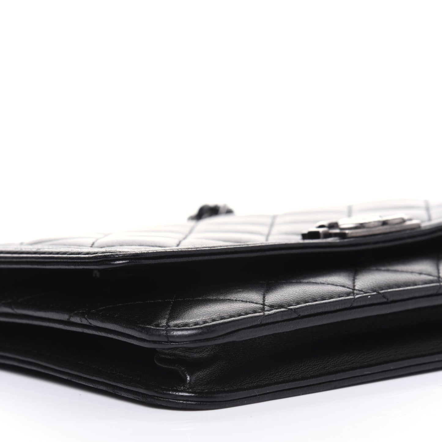 Lambskin Quilted Boy Wallet On Chain WOC Black