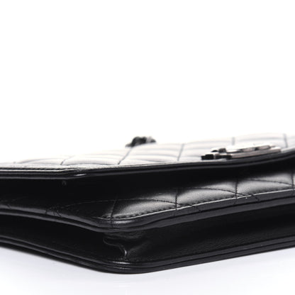 Chanel Lambskin Quilted Boy Wallet On Chain WOC Black 12 of 15