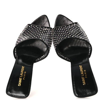 Saint Laurent Mesh Strass Giqua 95 Mule Sandals 37.5 Black 2 of 9