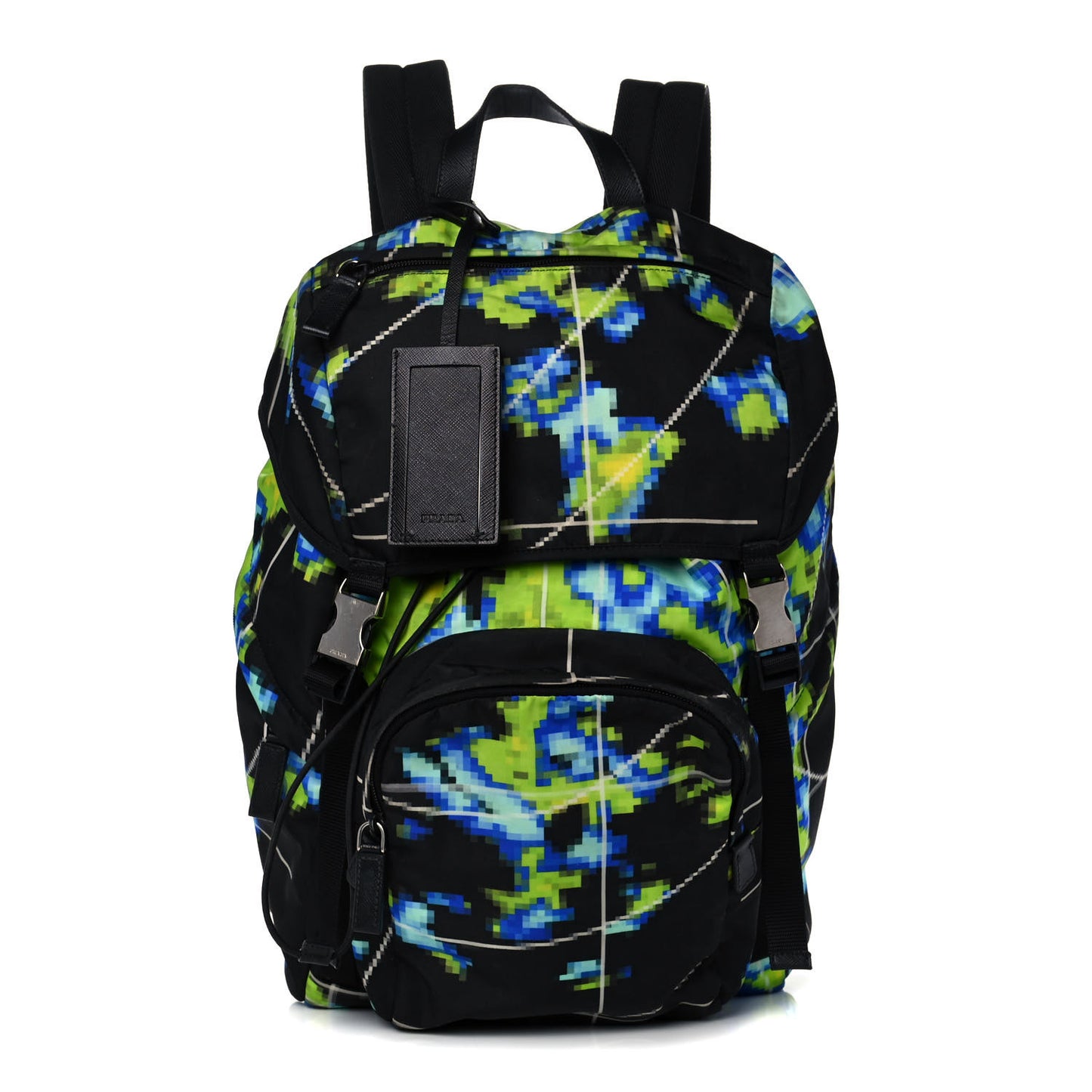 Tessuto Nylon Radar Print Medium Double Buckle Backpack Multicolor