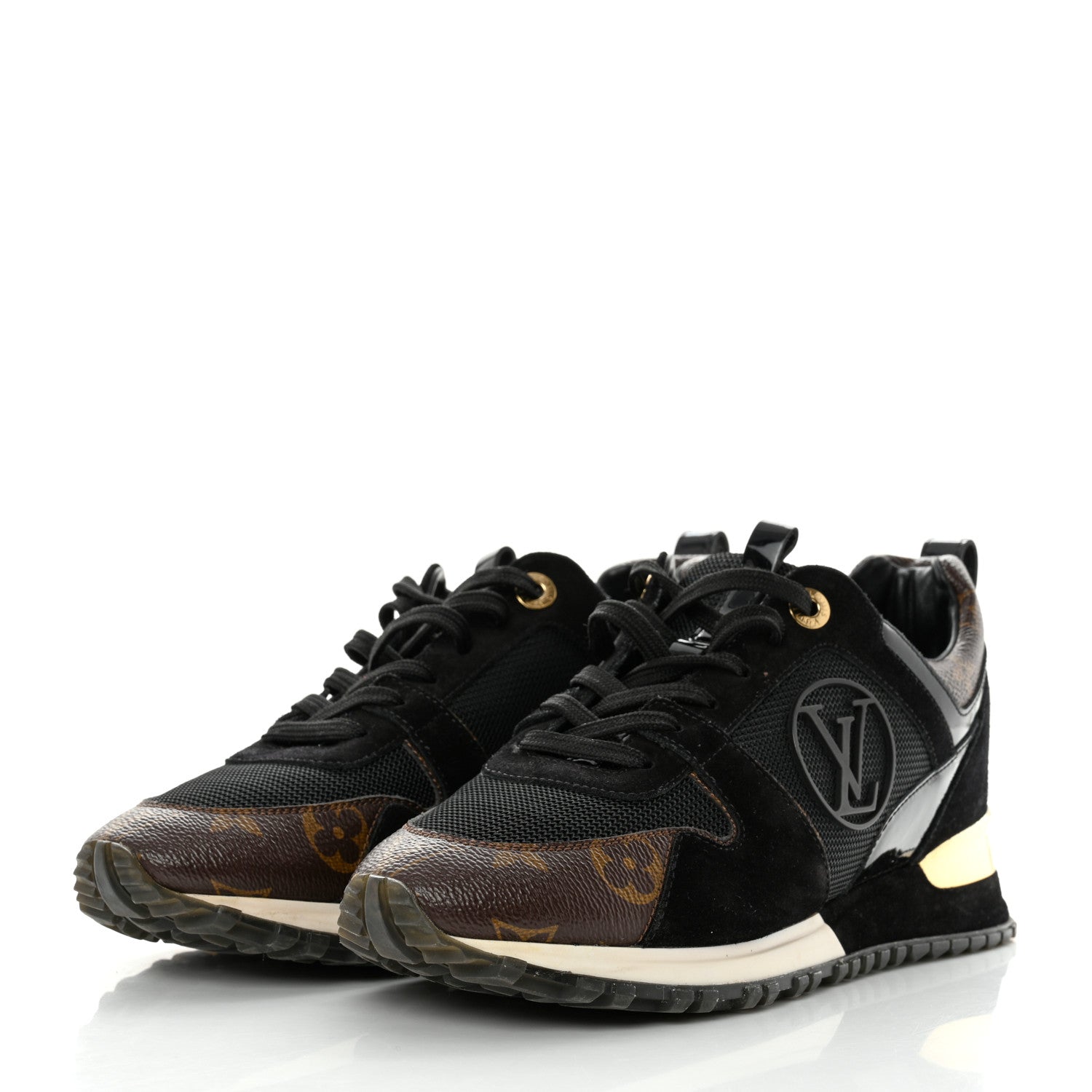 Louis Vuitton Suede Monogram Run Away Sneakers 37 Black 3 of 8