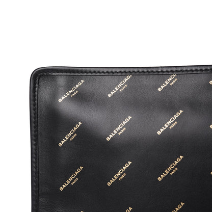 Balenciaga Agneau Allover Logo Pouch Black 9 of 9