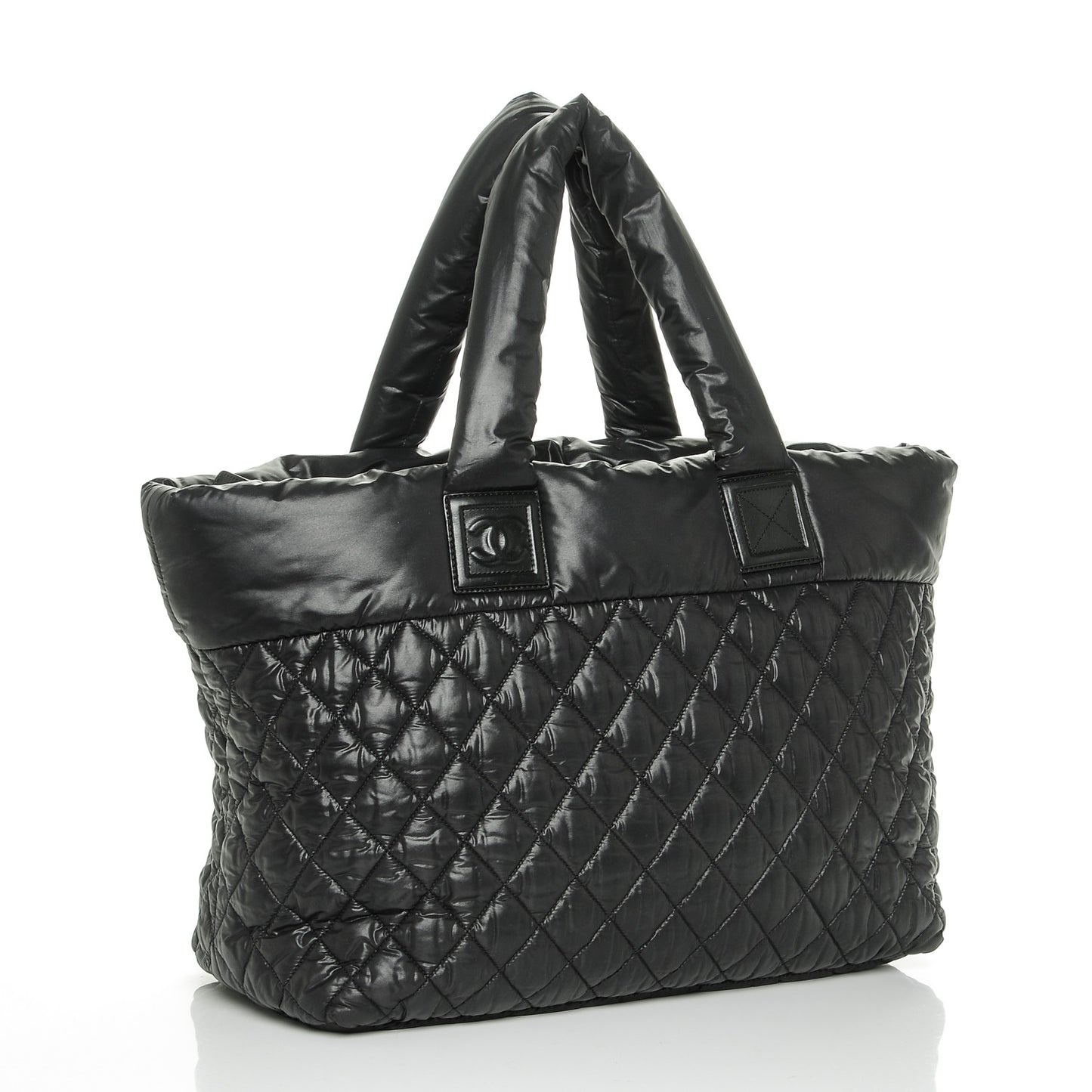Nylon Quilted Large Coco Cocoon Tote Black