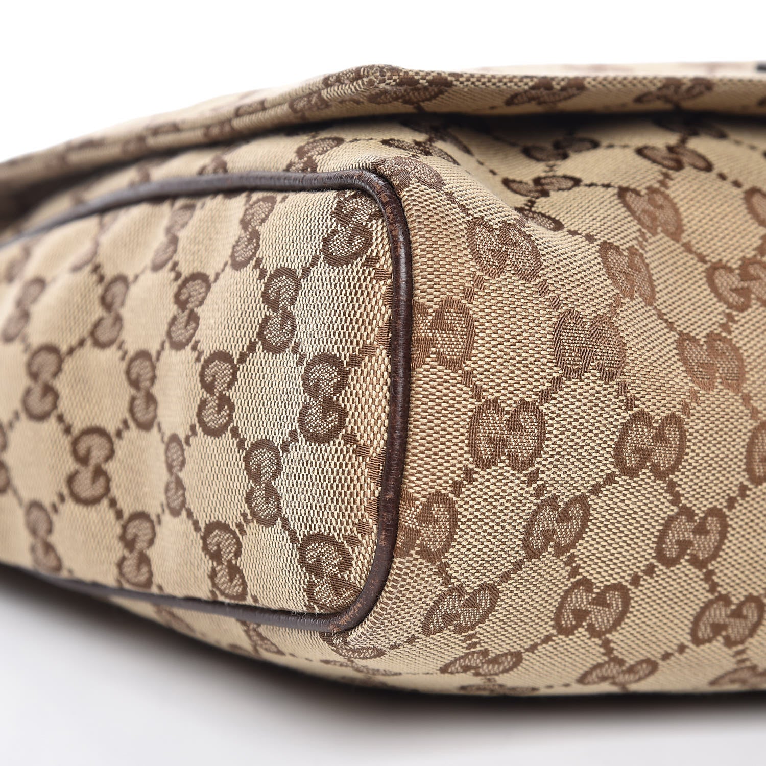 Gucci Monogram Small Flap Messenger Bag Beige Dark Brown 5 of 11