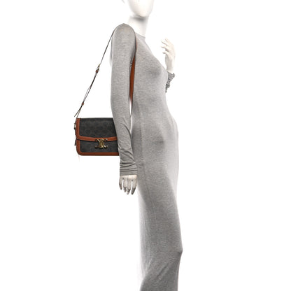 Celine Triomphe Canvas Calfskin Medium Triomphe Bag Tan 2 of 9