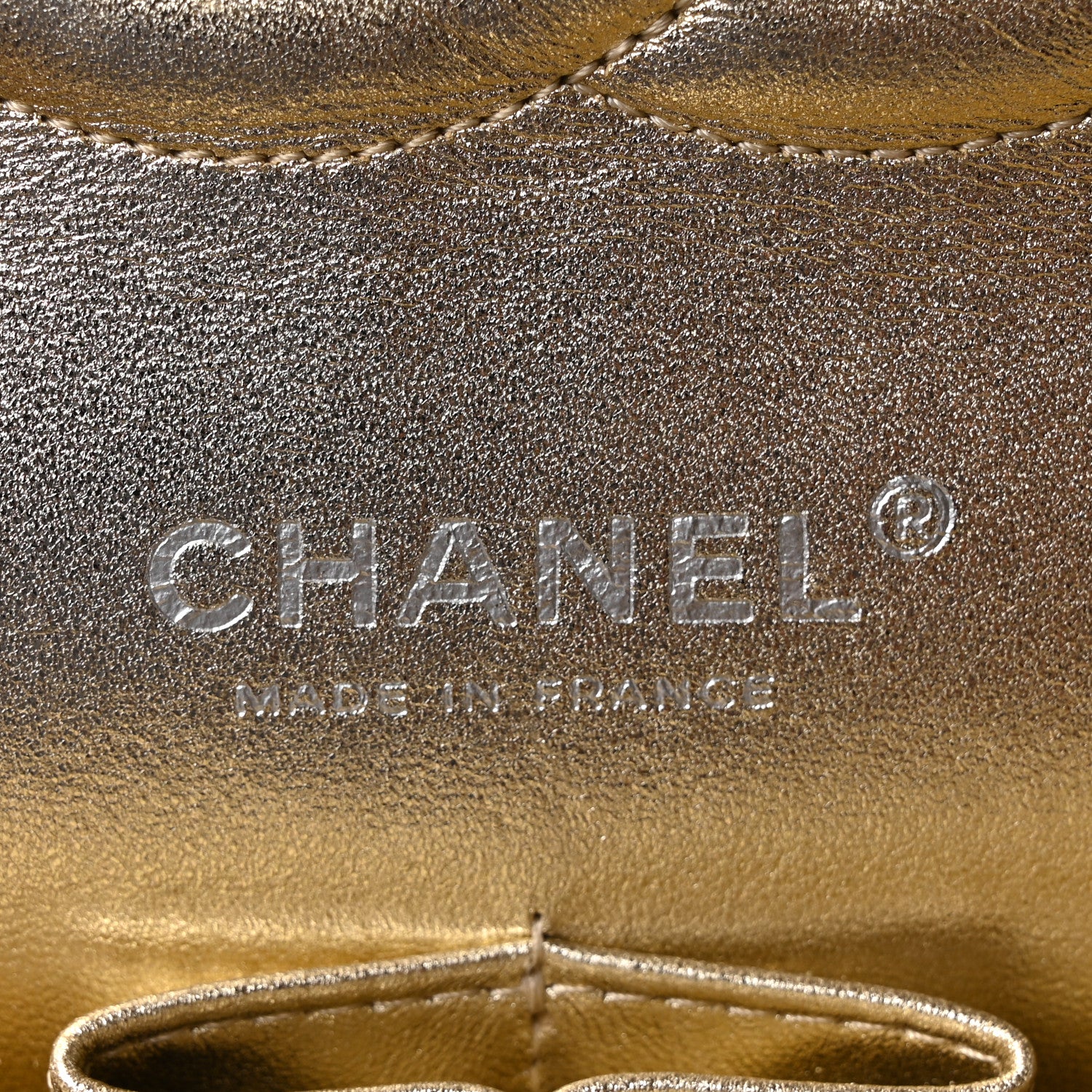 Chanel Metallic Lambskin Quilted Medium Double Flap Pale Gold 5 of 9