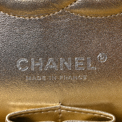 Chanel Metallic Lambskin Quilted Medium Double Flap Pale Gold 5 of 9