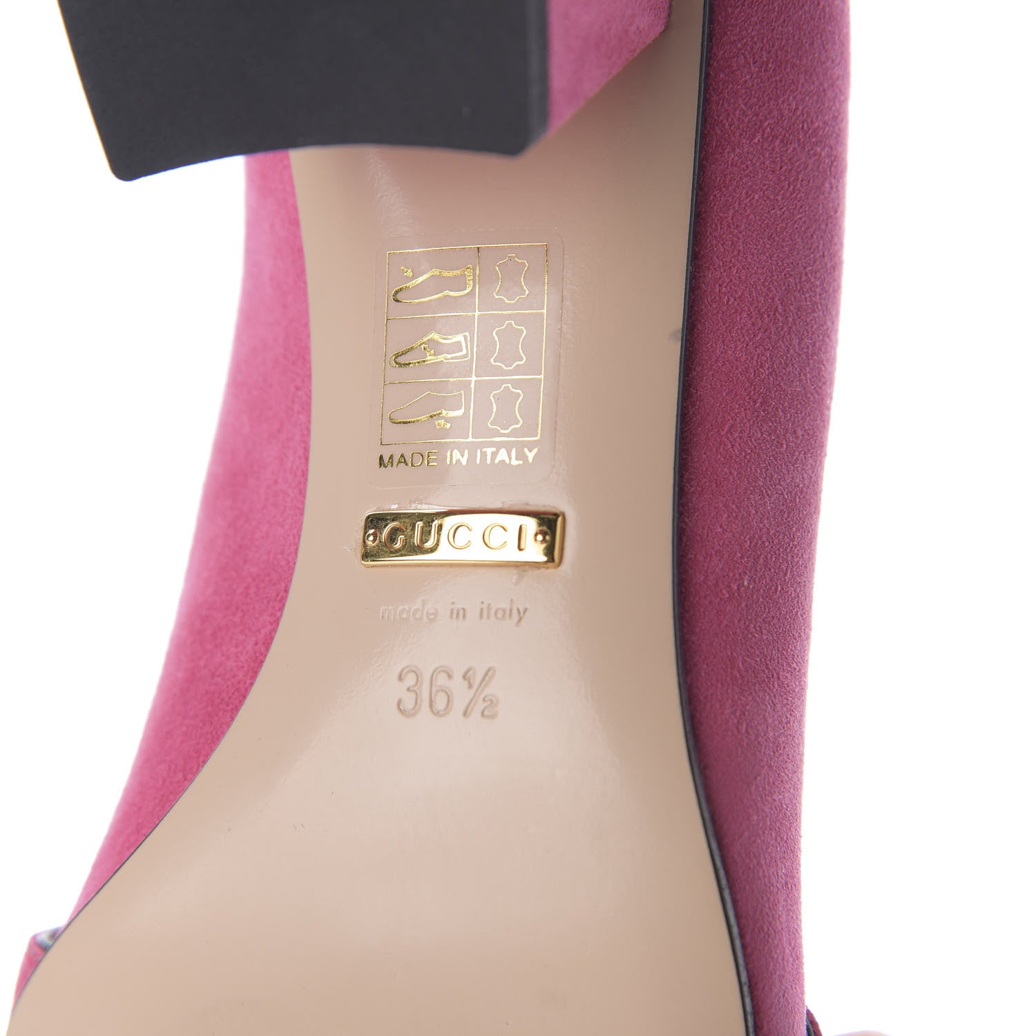 Gucci Kid Scamosciato GG Marmont Fringe 50mm Loafer Pumps 36.5 Hot Pink 9 of 11