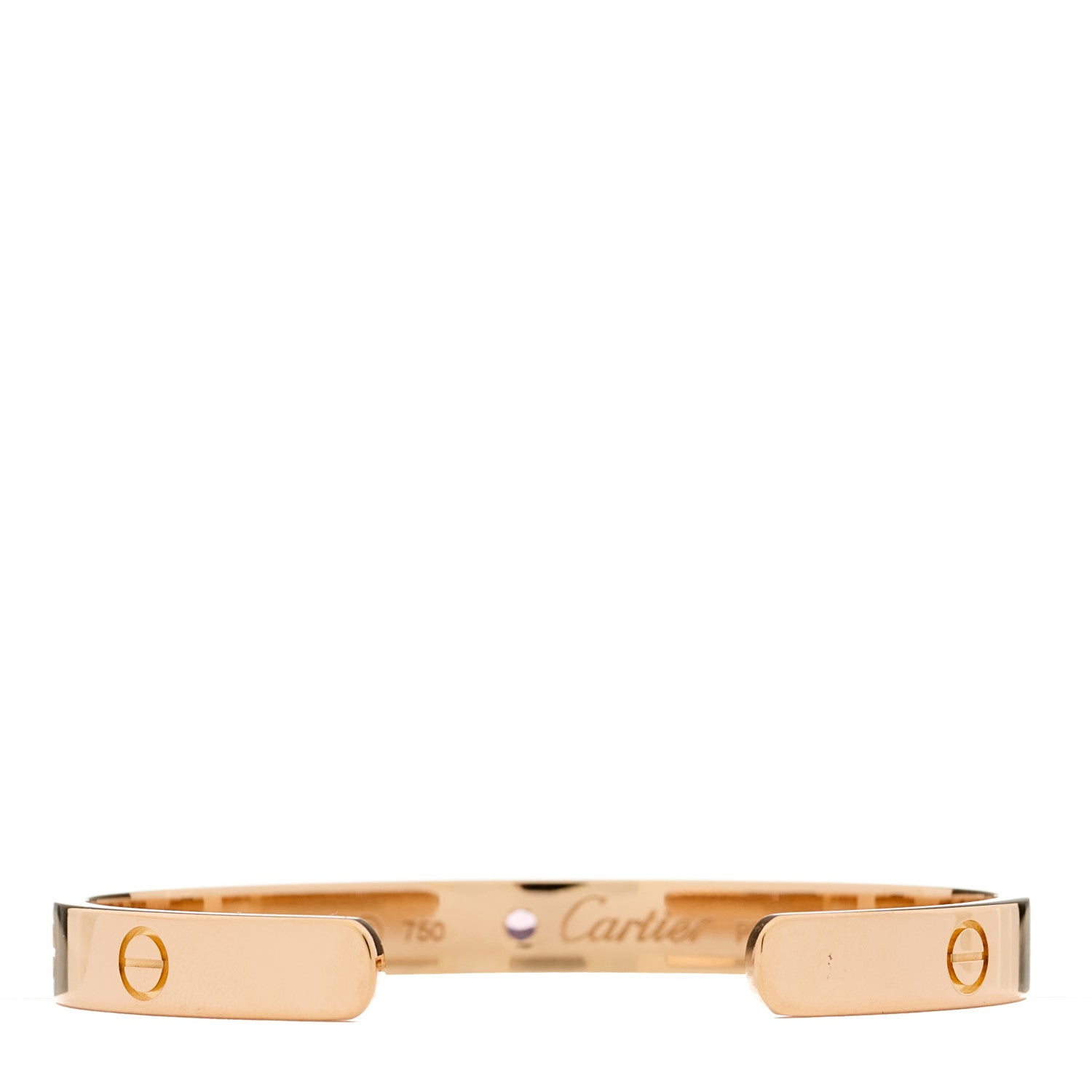 Cartier 18K Pink Gold Pink Sapphire LOVE Cuff Bracelet 17 2 of 3