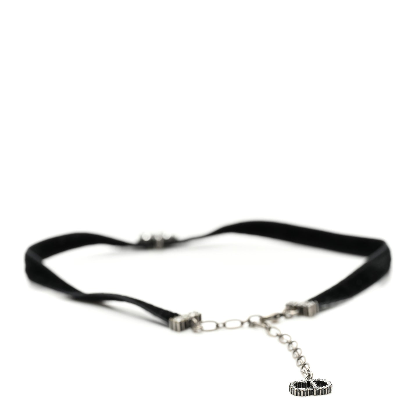 Velvet Crystal Star Choker Necklace Black