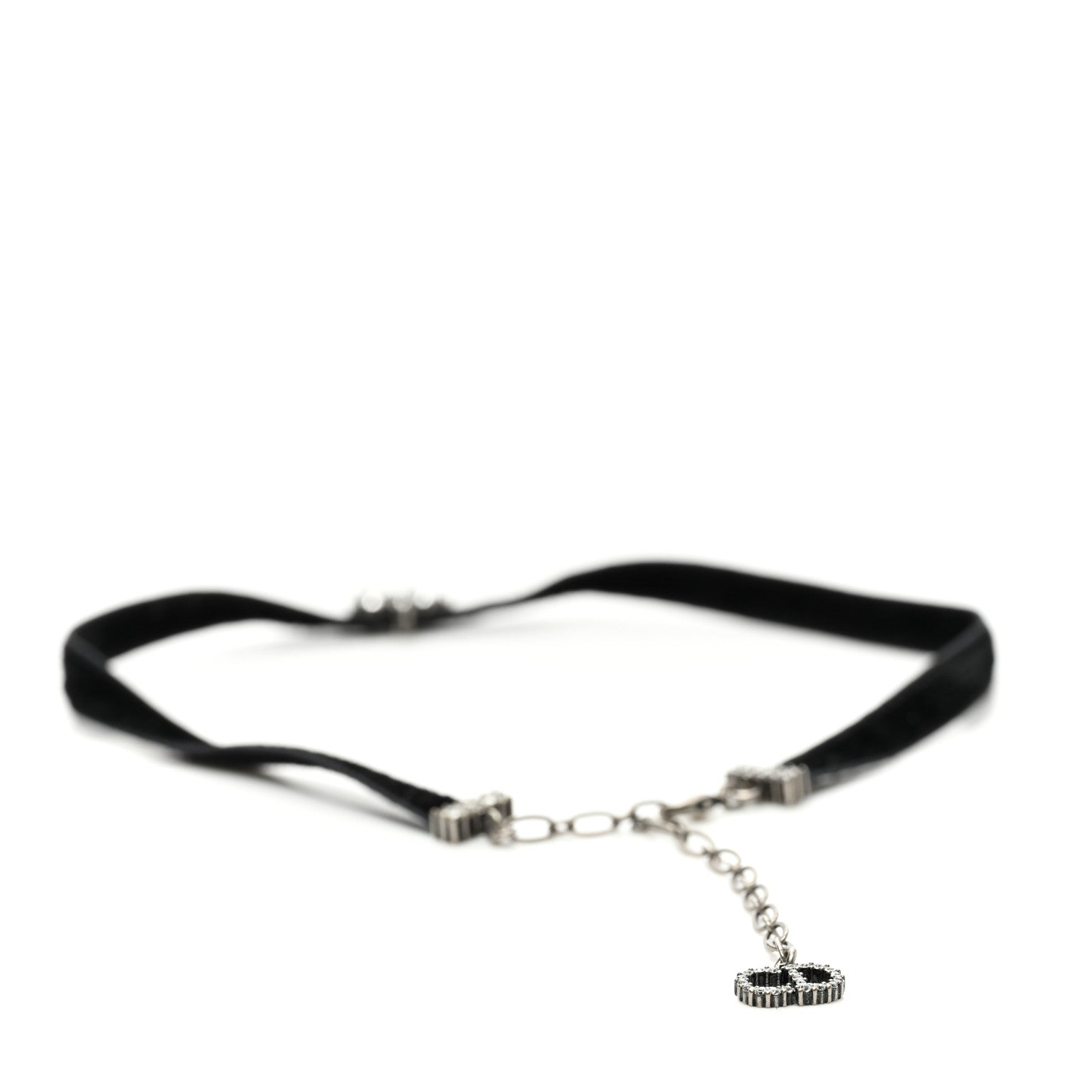 Christian Dior Velvet Crystal Star Choker Necklace Black 3 of 5