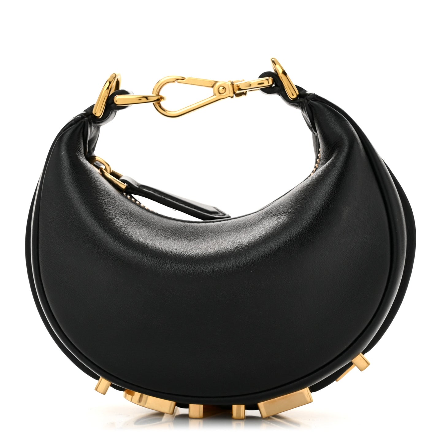 Vitello Grace Matte Nano Fendigraphy Hobo Charm Black