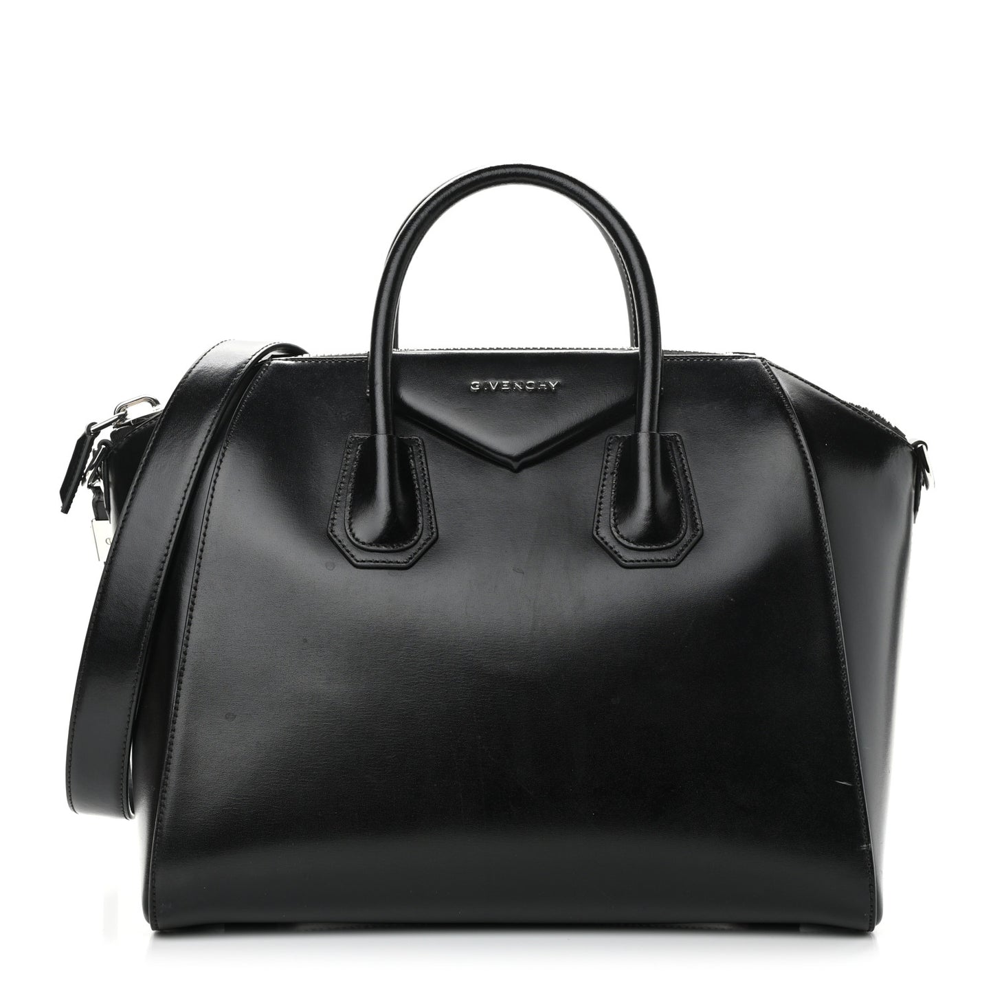 Shiny Lord Calfskin Medium Antigona Black