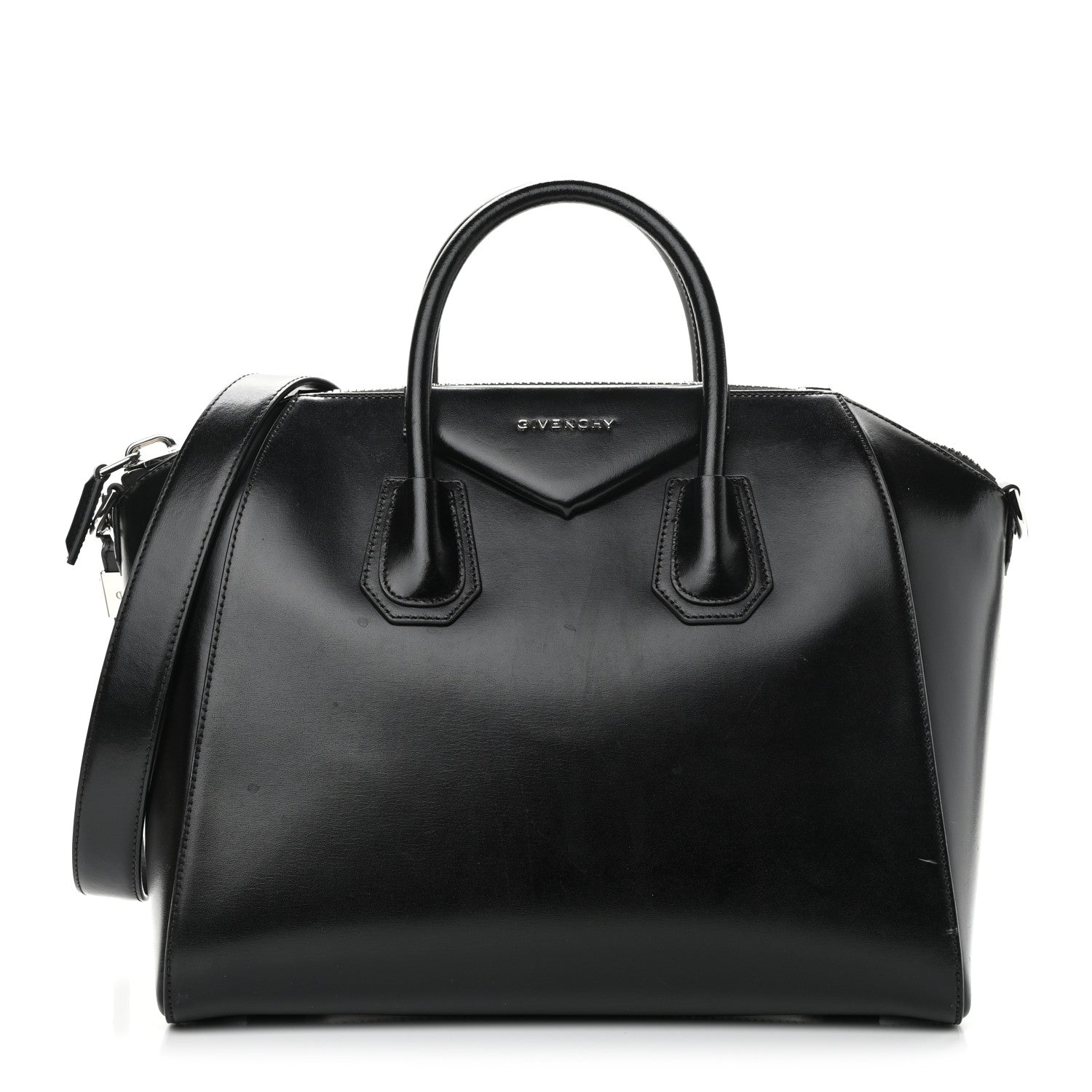 Givenchy Shiny Lord Calfskin Medium Antigona Black 1 of 14