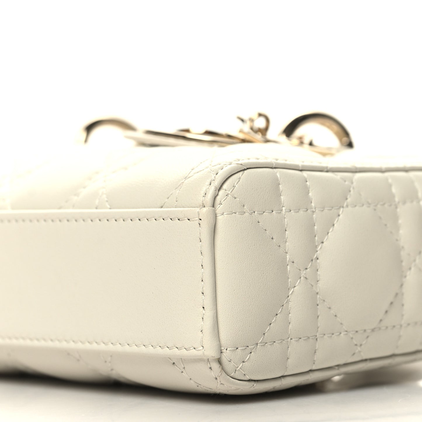 Lambskin Cannage Small Lady D-Joy Latte