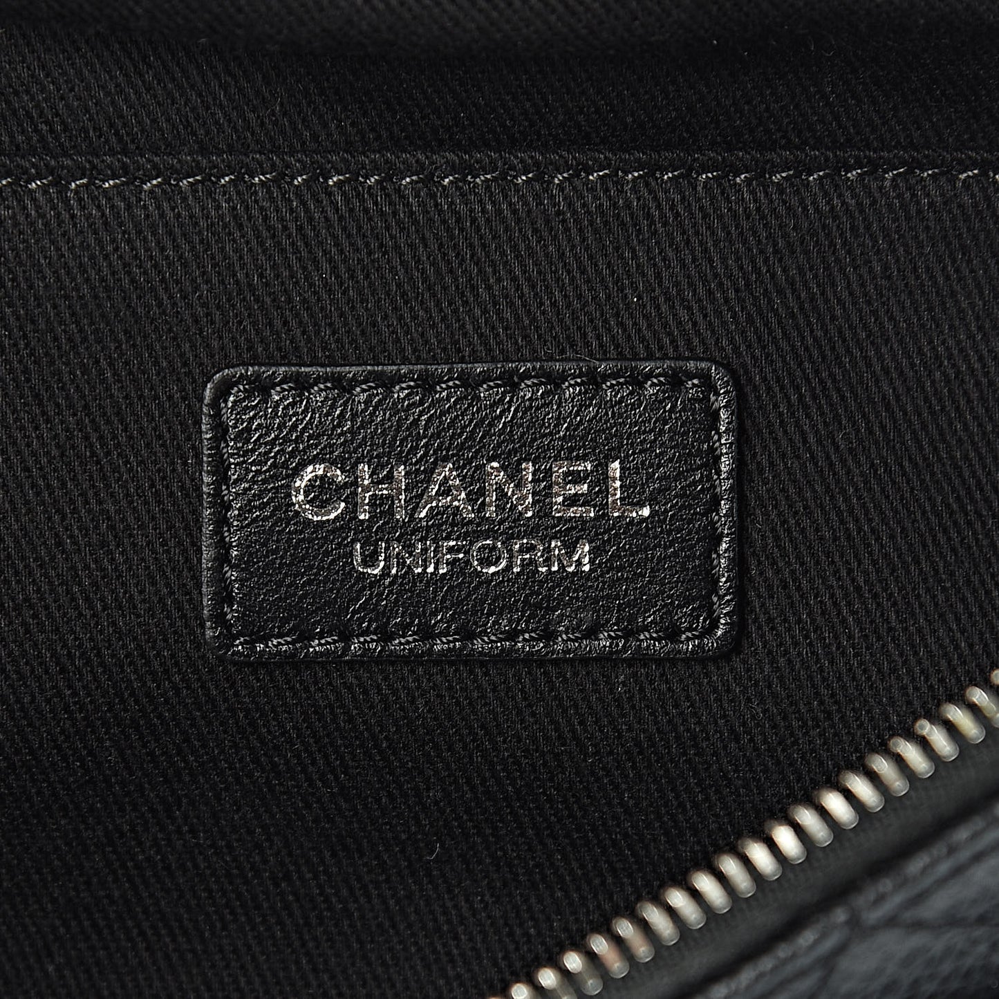 Grained Calfskin Quilted Waist Belt Bag Black