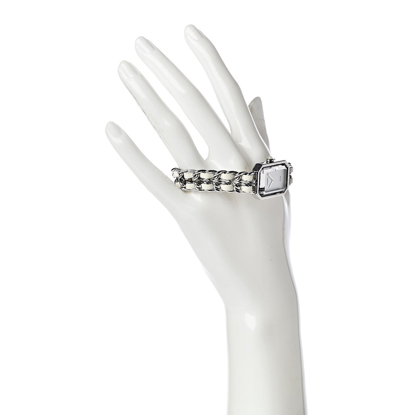 Stainless Steel Lambskin Mother of Pearl 20mm Chain Premiere Quartz Watch White L