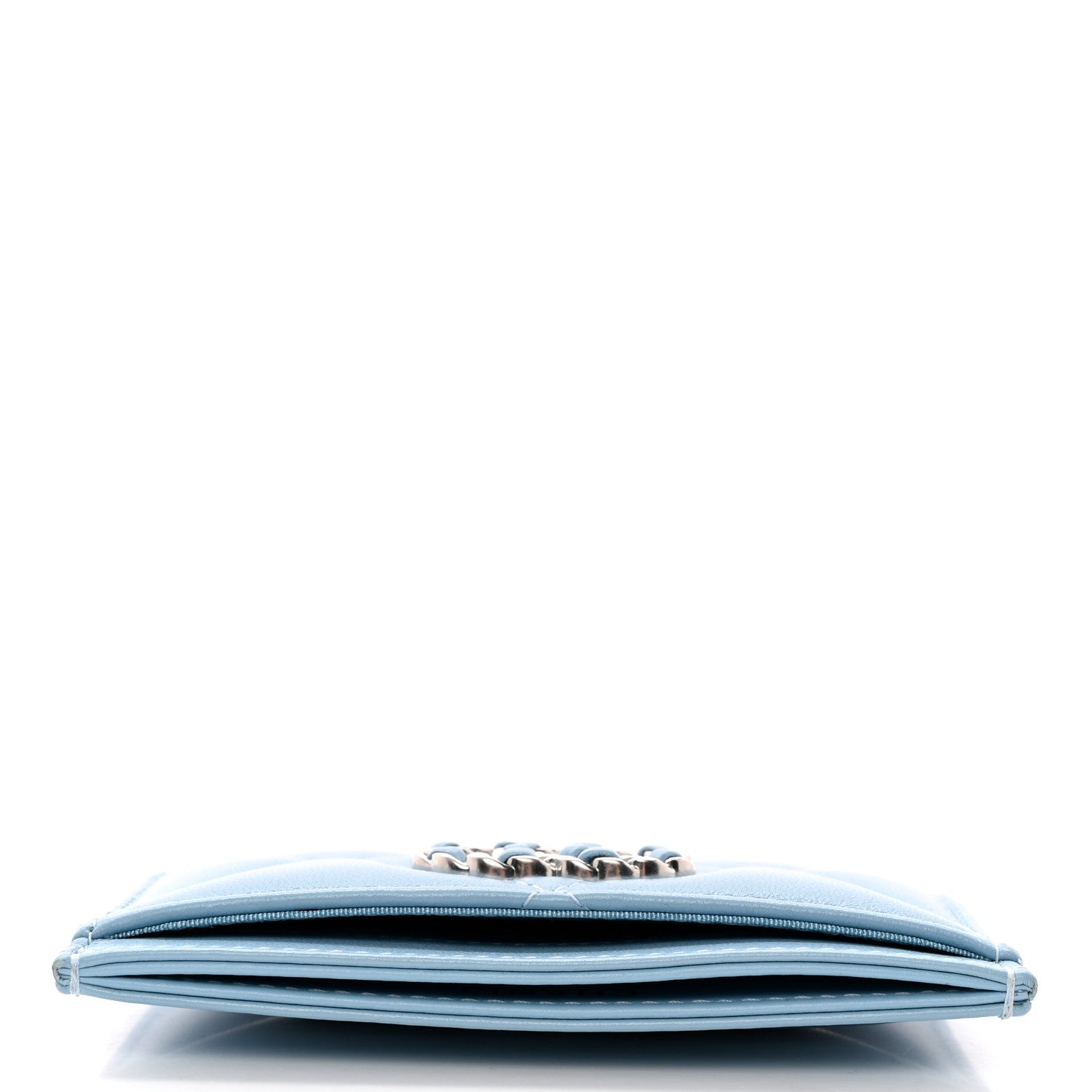 Chanel Lambskin Quilted Chanel 19 Card Holder Light Blue 9 of 9