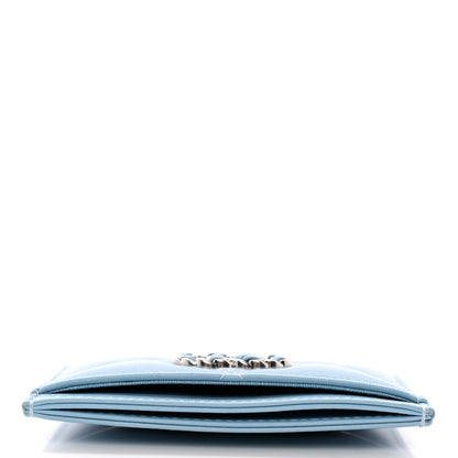 Chanel Lambskin Quilted Chanel 19 Card Holder Light Blue 9 of 9