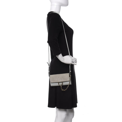 Chloe Suede Calfskin Mini Faye Shoulder Bag Airy Grey 2 of 8