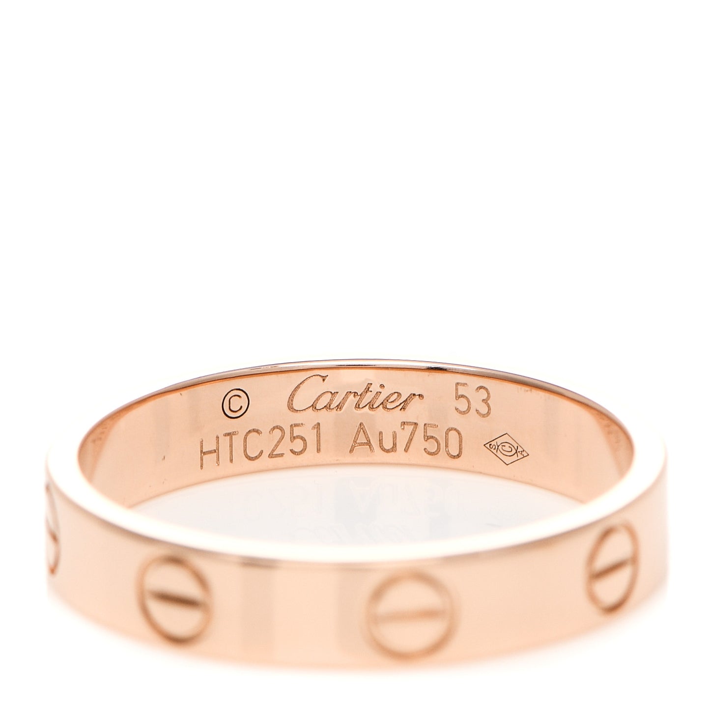 18K Pink Gold 3.5mm LOVE Wedding Band Ring 53 6.25