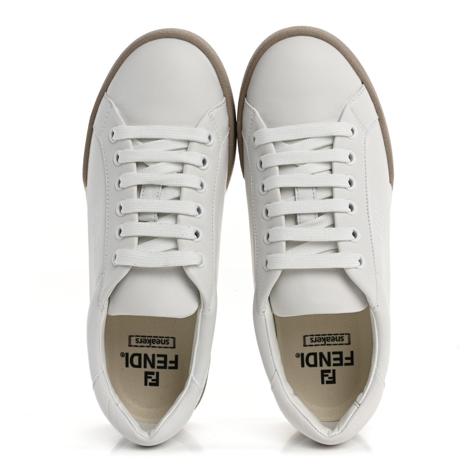Fendi Vitello Logo Womens Low Top Sneakers 35.5 White 2 of 11
