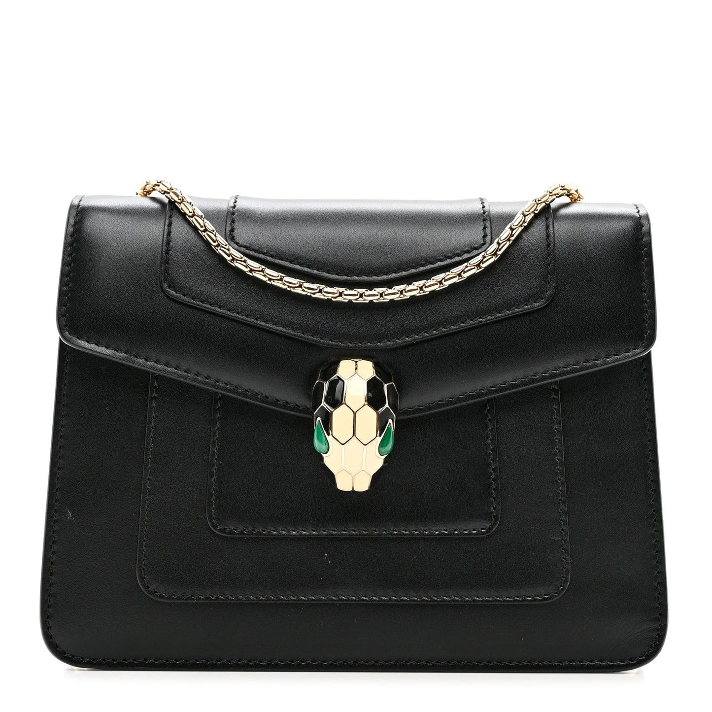 Calfskin Serpenti Forever Crossbody Bag Black
