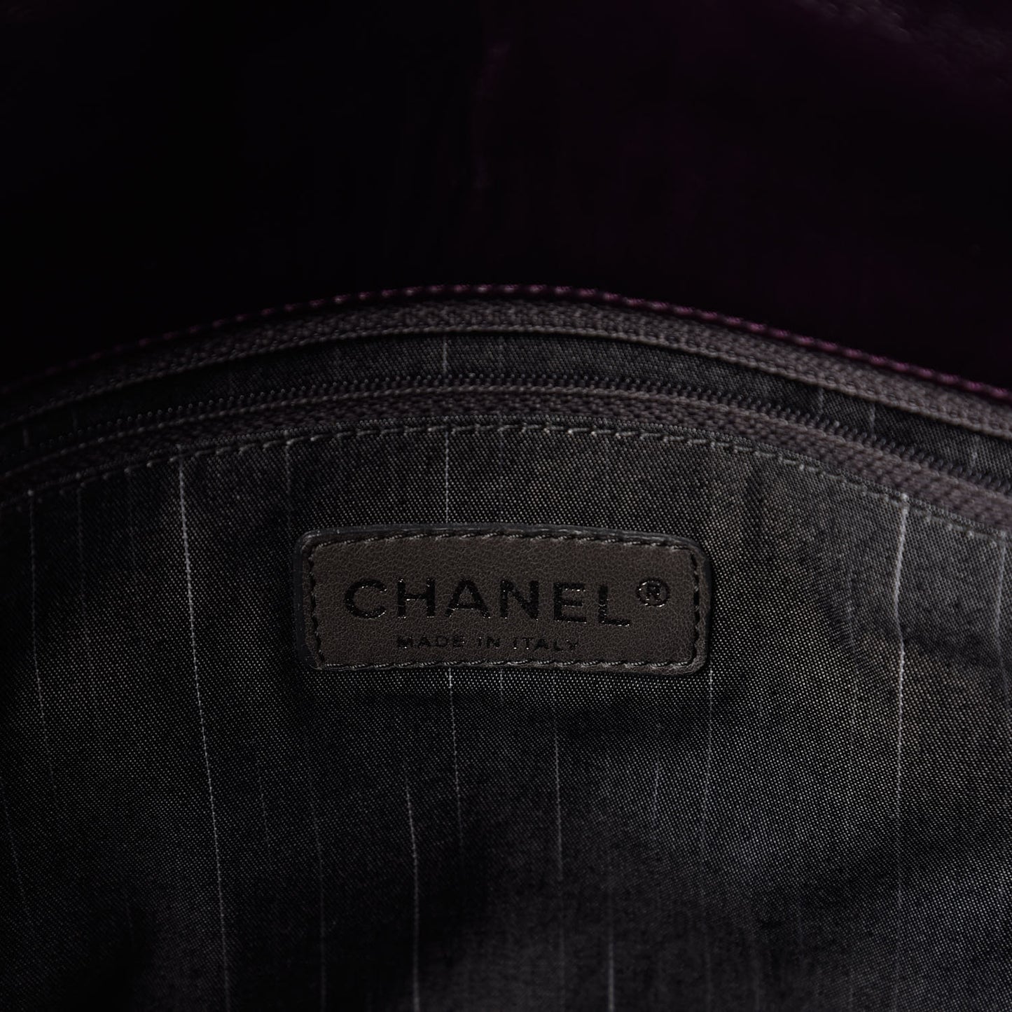 Calfskin Diagonal Quilted Flap Purple