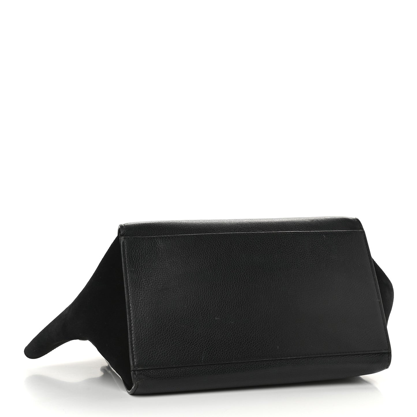 Drummed Calfskin Suede Medium Trapeze Black
