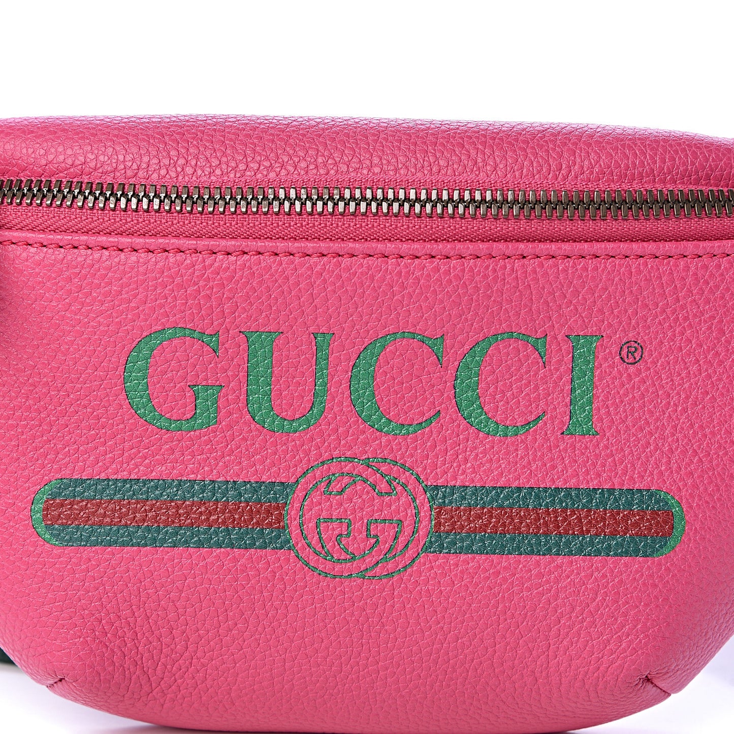 Grained Calfskin Small Logo Belt Bag Box Pink Green