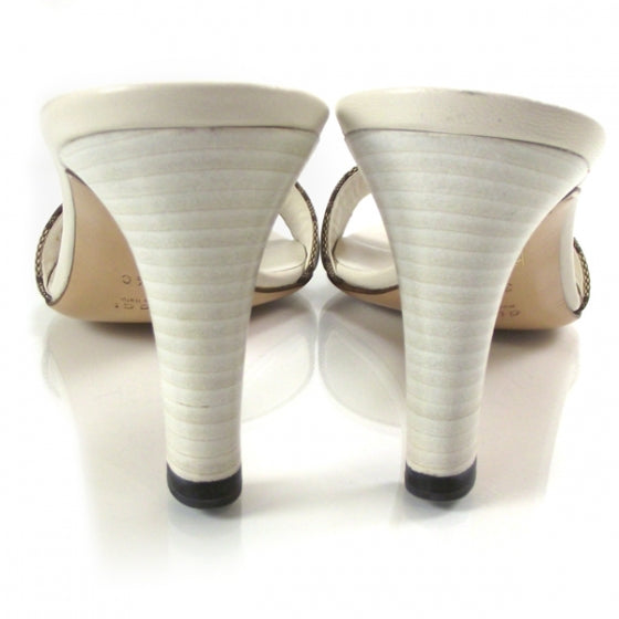 Gucci Monogram Buckle Heels Ivory 37.5 3 of 8