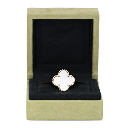 Van Cleef & Arpels 18K Yellow Gold Mother of Pearl Magic Alhambra Ring 54 6.75 5 of 5