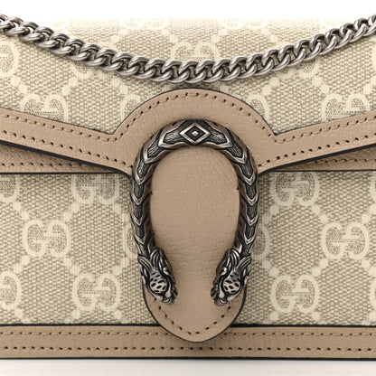 Gucci GG Supreme Monogram Textured Dollar Calfskin Super Mini Dionysus Shoulder Bag Beige Mystic White Oatmeal 8 of 13
