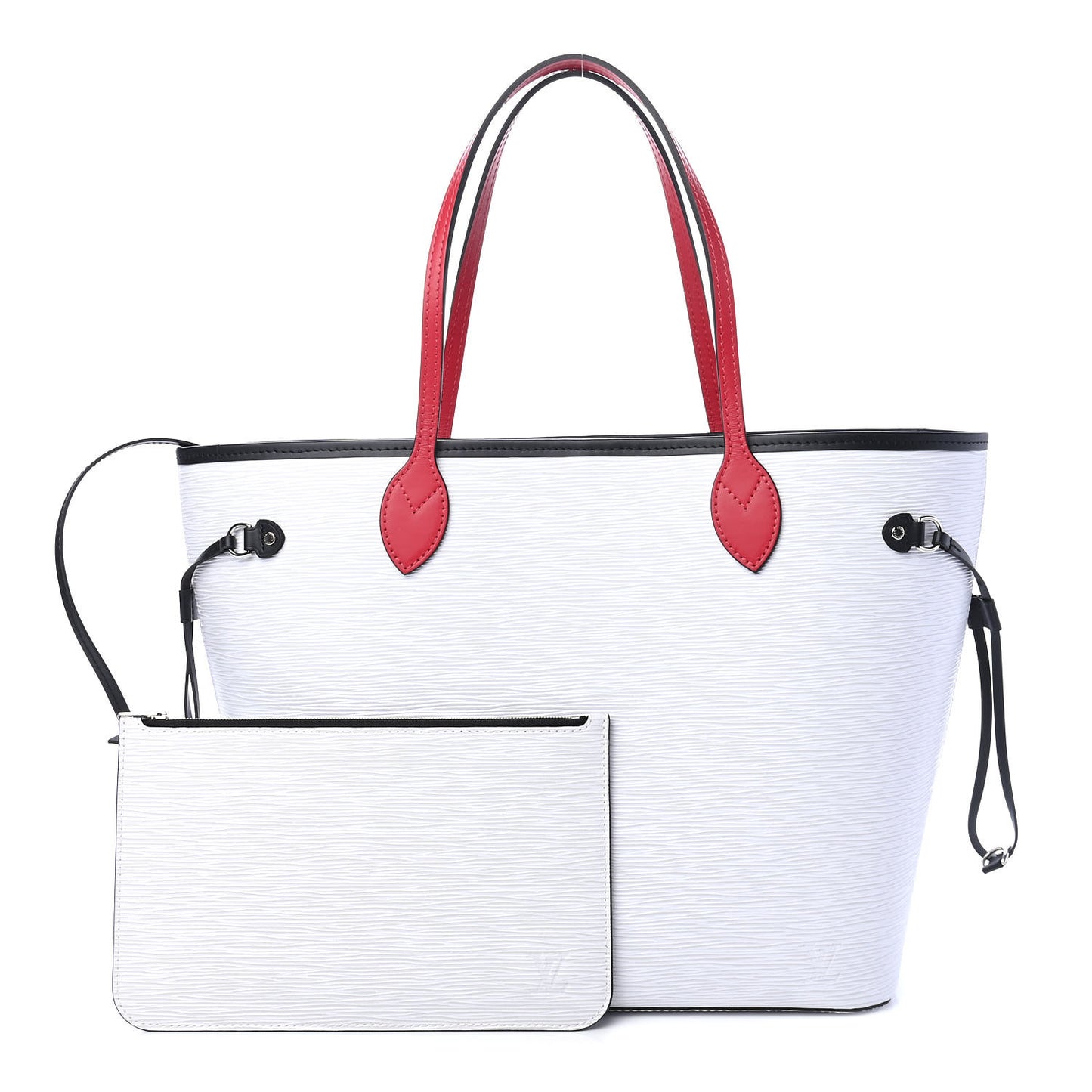 Epi Neverfull MM White Scarlet Black