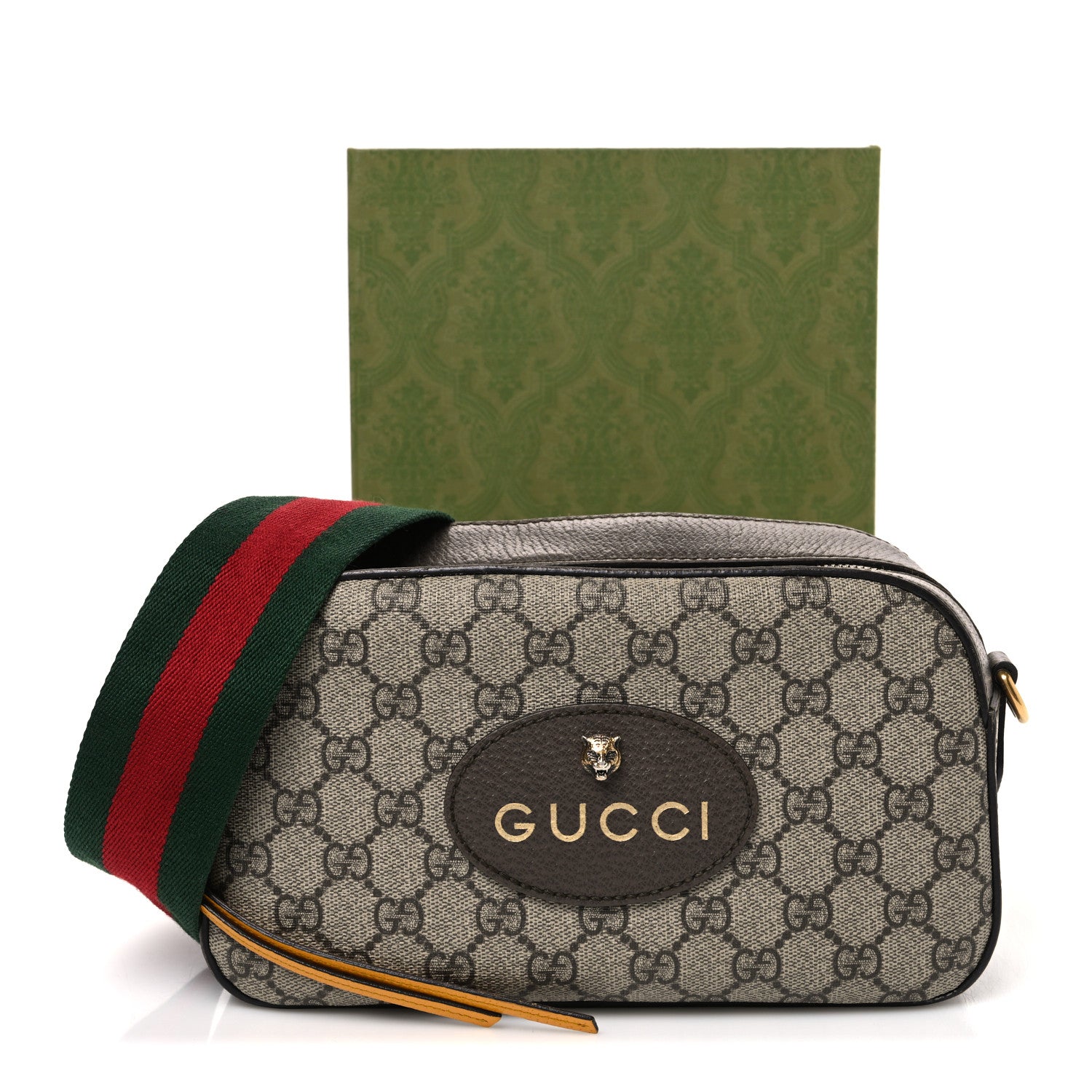 Gucci GG Supreme Monogram Web Neo Vintage Shoulder Bag Beige New Acero Crop 12 of 12