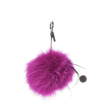 Fendi Fox Mink Goat Fur Oret Monster Bag Bug Charm Orchid Black 2 of 3