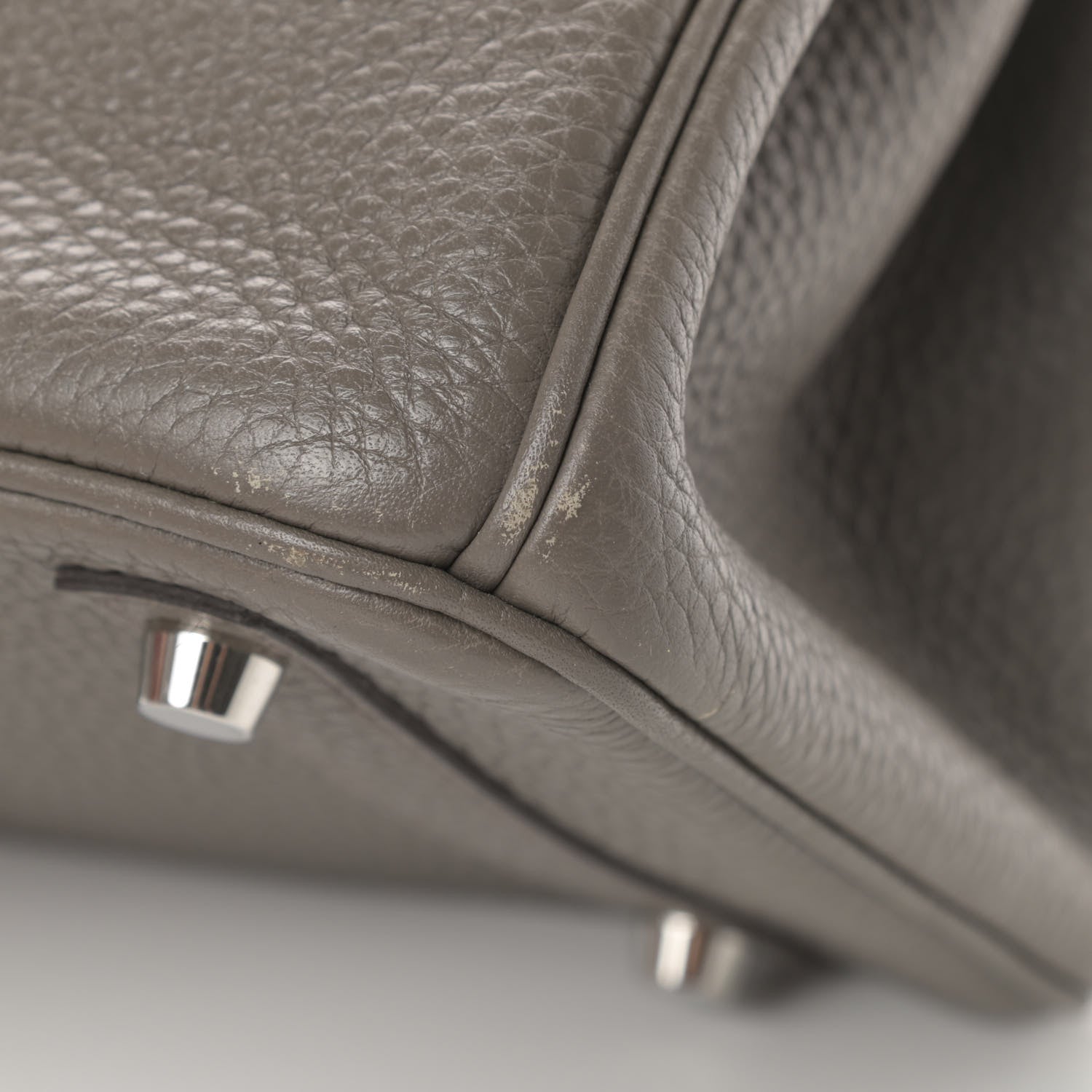 Hermes Taurillon Clemence Birkin 30 Etain 12 of 17