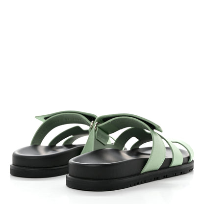 Hermes Epsom Womens Chypre Sandals 38 Vert Jade 4 of 9
