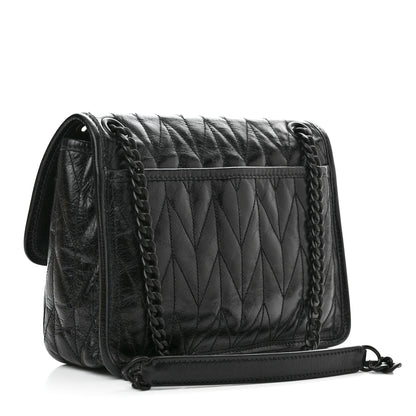 Miu Miu Vitello Shine Trapu Shoulder Bag Black 3 of 9